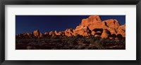 Rock formations on an arid landscape, Arches National Park, Moab, Grand County, Utah, USA Fine Art Print