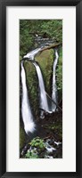 High angle view of a waterfall in a forest, Triple Falls, Columbia River Gorge, Oregon (vertical) Fine Art Print
