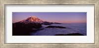 Sea of clouds with mountains in the background, Mt Rainier, Pierce County, Washington State, USA Fine Art Print