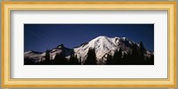 Star trails over mountains, Mt Rainier, Washington State, USA Fine Art Print