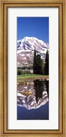 Reflection of a mountain in a lake, Mt Rainier, Pierce County, Washington State, USA Fine Art Print