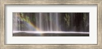 Rainbow formed in front of waterfall in a forest, California, USA Fine Art Print