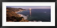 Lighthouse lit up at night, moonlight exposure, Big Sur, California, USA Fine Art Print