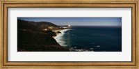 Lighthouse at the coast, moonlight exposure, Big Sur, California, USA Fine Art Print