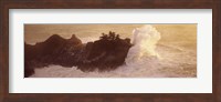 High angle view of waves breaking at the coast, Big Sur, California, USA Fine Art Print