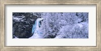 High angle view of a frozen waterfall, Valais Canton, Switzerland Fine Art Print
