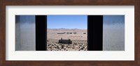 Mining town viewed through a window, Kolmanskop, Namib Desert, Karas Region, Namibia Fine Art Print