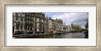 Cars Parked along a Canal, Amsterdam, Netherlands Fine Art Print