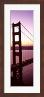 Suspension bridge at sunrise, Golden Gate Bridge, San Francisco Bay, San Francisco, California (vertical) Fine Art Print
