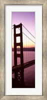 Suspension bridge at sunrise, Golden Gate Bridge, San Francisco Bay, San Francisco, California (vertical) Fine Art Print