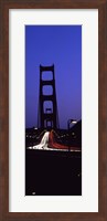Traffic on a suspension bridge, Golden Gate Bridge, San Francisco Bay, San Francisco, California, USA Fine Art Print