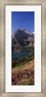 Lake near a mountain, US Glacier National Park, Montana, USA Fine Art Print