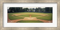 Baseball diamond looked through the net, Doubleday Field, Cooperstown, Venango County, Pennsylvania, USA Fine Art Print