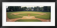 Baseball diamond looked through the net, Doubleday Field, Cooperstown, Venango County, Pennsylvania, USA Fine Art Print