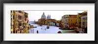 Boats in a canal with a church in the background, Santa Maria della Salute, Grand Canal, Venice, Veneto, Italy Fine Art Print