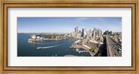 High angle view of a city, Sydney Opera House, Circular Quay, Sydney Harbor, Sydney, New South Wales, Australia Fine Art Print