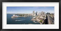 High angle view of a city, Sydney Opera House, Circular Quay, Sydney Harbor, Sydney, New South Wales, Australia Fine Art Print
