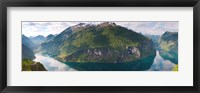 Reflection of mountains in fjord, Geirangerfjord, Sunnmore, Norway Fine Art Print
