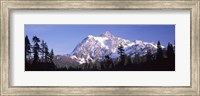 Mountain range covered with snow, Mt Shuksan, Picture Lake, North Cascades National Park, Washington State, USA Fine Art Print