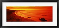 Rock formations on the beach, California (red) Fine Art Print