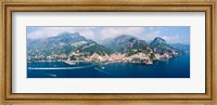 Aerial view of towns, Amalfi, Atrani, Amalfi Coast, Salerno, Campania, Italy Fine Art Print