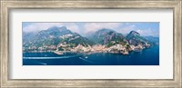 Aerial view of towns, Amalfi, Atrani, Amalfi Coast, Salerno, Campania, Italy Fine Art Print