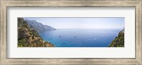 Town at the coast, Positano, Amalfi Coast, Salerno, Campania, Italy Fine Art Print
