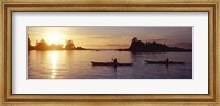 Two people kayaking in the sea, Broken Islands, Pacific Rim National Park Reserve, British Columbia, Canada Fine Art Print