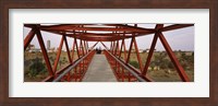 Footbridge with a city in the background, Big Hole, Kimberley, Northern Cape Province, South Africa Fine Art Print