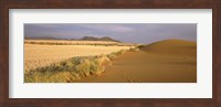 Animal tracks on the sand dunes towards the open grasslands, Namibia Fine Art Print