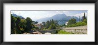 Houses in a town, Villa Melzi, Lake Como, Bellagio, Como, Lombardy, Italy Fine Art Print