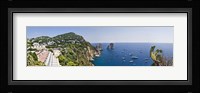 Boats in the sea, Faraglioni, Capri, Naples, Campania, Italy Fine Art Print