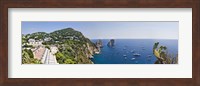 Boats in the sea, Faraglioni, Capri, Naples, Campania, Italy Fine Art Print