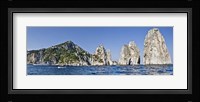 Rock formations in the sea, Faraglioni, Capri, Naples, Campania, Italy Fine Art Print