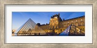 Pyramids in front of a museum, Louvre Pyramid, Musee Du Louvre, Paris, Ile-de-France, France Fine Art Print