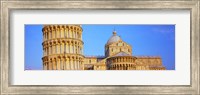 Tower with a cathedral, Pisa Cathedral, Leaning Tower Of Pisa, Piazza Dei Miracoli, Pisa, Tuscany, Italy Fine Art Print