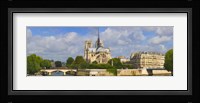 Cathedral at the riverside, Notre Dame Cathedral, Seine River, Paris, Ile-de-France, France Fine Art Print