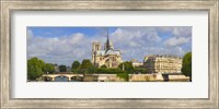 Cathedral at the riverside, Notre Dame Cathedral, Seine River, Paris, Ile-de-France, France Fine Art Print