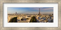 Cityscape with Eiffel Tower in background, Paris, Ile-de-France, France Fine Art Print