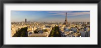 Cityscape with Eiffel Tower in background, Paris, Ile-de-France, France Fine Art Print