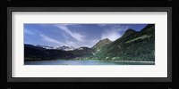 Mountains at the lakeside, Lungerersee, Lungern, Obwalden Canton, Switzerland Fine Art Print
