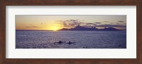 Sea at sunset, Moorea, Tahiti, Society Islands, French Polynesia Fine Art Print