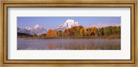 Reflection of trees in a river, Oxbow Bend, Snake River, Grand Teton National Park, Teton County, Wyoming, USA Fine Art Print