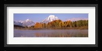 Reflection of trees in a river, Oxbow Bend, Snake River, Grand Teton National Park, Teton County, Wyoming, USA Fine Art Print