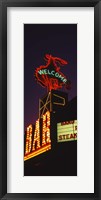 Welcome sign of a bar, Million Dollar Cowboy Bar, Jackson, Jackson Hole, Teton County, Wyoming, USA Fine Art Print