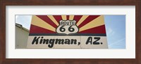 Low angle view of a road sign, Route 66, Kingman, Mohave County, Arizona, USA Fine Art Print