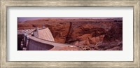 High angle view of a dam, Glen Canyon Dam, Lake Powell, Colorado River, Page, Arizona, USA Fine Art Print