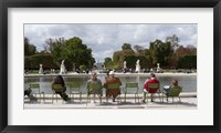 Tourists sitting in chairs, Jardin de Tuileries, Paris, Ile-de-France, France Fine Art Print