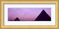 Silhouette of pyramids at dusk, Giza, Egypt Fine Art Print