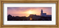 Lighthouse on the coast, Capo Testa, Santa Teresa Gallura, Sardinia, Italy Fine Art Print